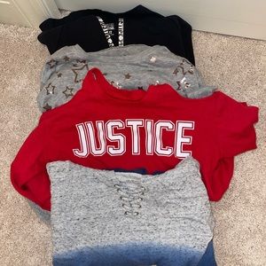 4 long sleeve sweatshirts justice for girls, size 12
